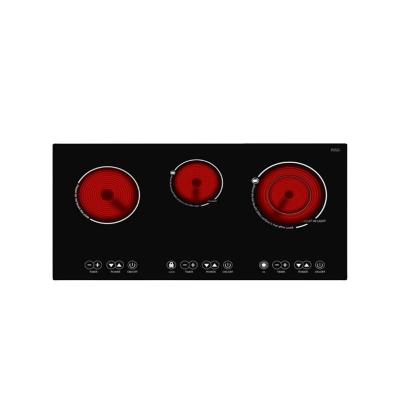 China Hotel Cooktop Electric Induction / Infrared / Ceramic Cooker Hob With 3 Burners for sale