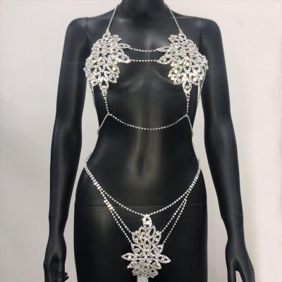 China Luxury Sexy New Rhinestone Body Chain Casual/Sporty Floral Body Chain for sale