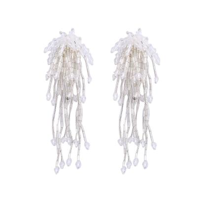 China Link Chain Border Explosive Earrings Exaggerated Long Bohemian Earrings Crystal Tassel Earrings Handmade for sale