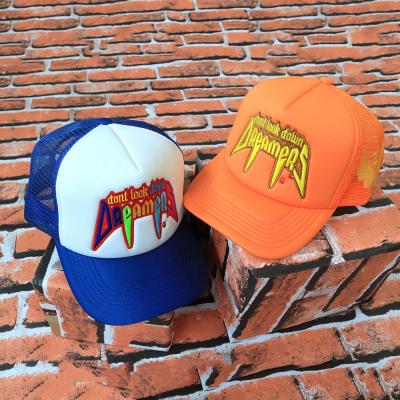 China JOINT Embroidery Flat Trucker Caps Foam Material Logo Custom Baseball Caps Vintage Fashionable Hats for sale