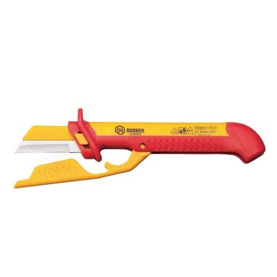 China HIGH QUALITY PROFESSIONAL Push Button ELECTRICIAN TOOLS 1000V-VDE INSULATED VARIABLE CUTTING CABLE STRIPPING KNIFE for sale