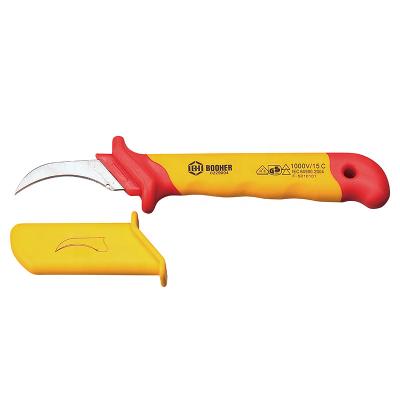 China China Manufacturer Non-Variable Professional Electrician Tools 1000V-VDE INSULATED CABLE KNIFE (LONG HOOK) for sale