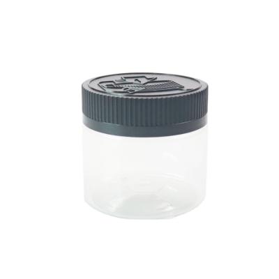 China Storage 100ml Transparent Pet Plastic Jar With Black Smooth Lid Packing Jar for sale