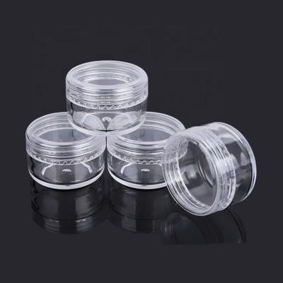 China 5g/5ml Small Plastic Medicine Jar Round Clear Tainers With Lid Lotion Cream Makeup Beads Eyeshadow Jar Sample Travel Containers for sale