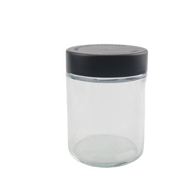 China Round 16OZ Pharmaceutical Glass Jars Oil Packaging Jars Child Proof With CR Lid for sale