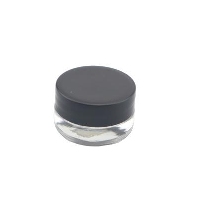 China Pharmaceutical Custom Clear 7ML Round Shaped Concentrate Glass Jars With Smell Proof Child Proof Black Plastic Lid for sale