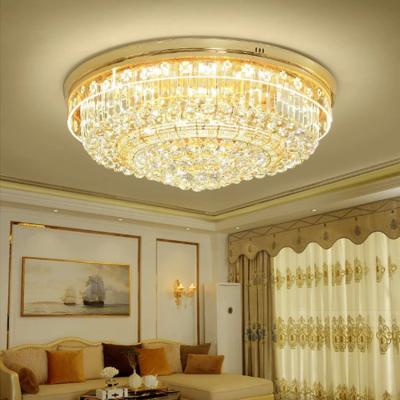 China Modern Crystal LED Ceiling Light Light For Living Room Bedroom Gold Ceiling Lamp High Quality for sale