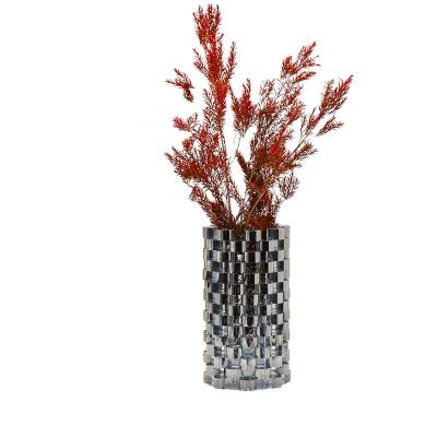 China Modern Minimalist European Style Light Luxury Home Decor Eco-friendly Small Crystal Glass Vase for sale