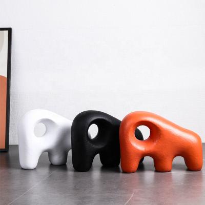 China Eco-friendly abstract colorful home restaurant animal elephant decorations desktop products ornaments show ceramic home craft for sale