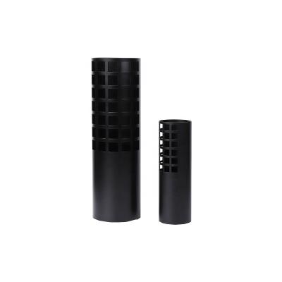 China European minimalist dry black hollow modern cylinder metal decoration vase plastic vases eco-friendly decoration for sale