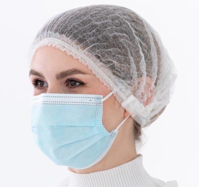 China Single Elastic& Hot Sale Elastic Disposable Medical Non-woven Buffy Hat Double Cap Doctor Nurse Hair Net Mob Band Surgical Cap for sale