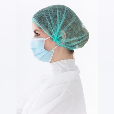 China Single Elastic& Double Hospital Safety Medical Disposable Nonwoven Hair Cap Elastic Hair Protective Cap Good Quality for sale