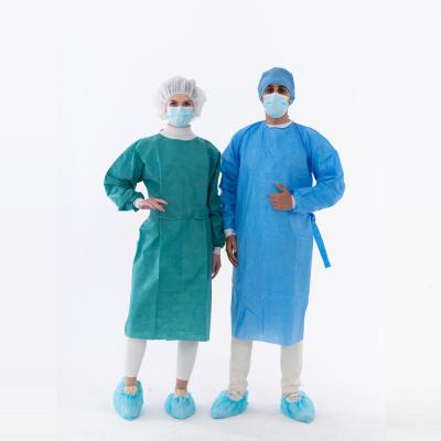 China Sergical Gowns Machine Surgical Gown Medical Protective Clothing White Cuff Knitted Elastic Cuff/Ce Manufacturing CE/Blue/Green/Yellow Class I etc. for sale