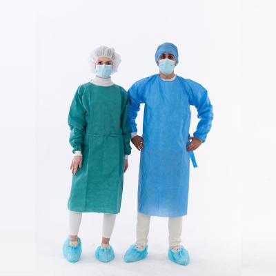 China Elastic Cuff / Knitted Cuff Disposable Medical Gown For Hospital Gowns for sale