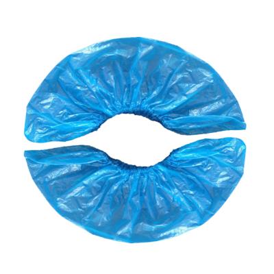 China Medical Care Xiantao Zhibo Waterproof Various Thickness PP Disposable Plastic Blue CPE Shoe Cover for sale