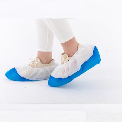 China Medical Care Disposable CPE Nonwoven PP+PE PE PP SMS Anti-Slip Shoe Cover For Shoes 40*17cm for sale