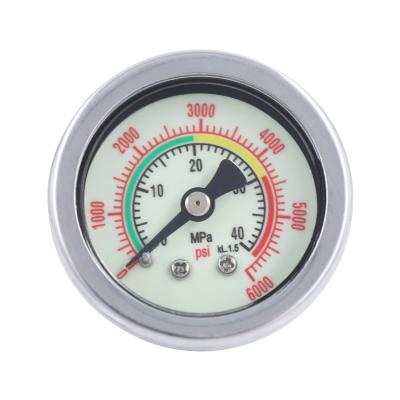 China Accurate 6000psi M10*1.0 Indicated Pressure Gauge Air Diving Axial Filling Pressure Gauge for sale