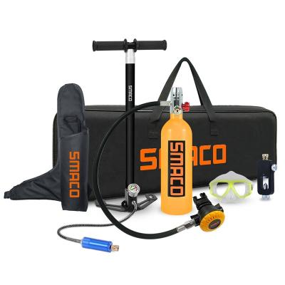 China New SMACO 1L S400 Aluminum Alloy + Silicone Set Oxygen Tank Up To 20 Mins Dive Mini Scuba System Diving Equipment Kit for sale