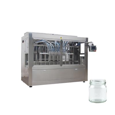 China Automatic Food Npack Servo Motor Driven Piston Sauce Jam Filling Capping Labeling Machine Line for sale