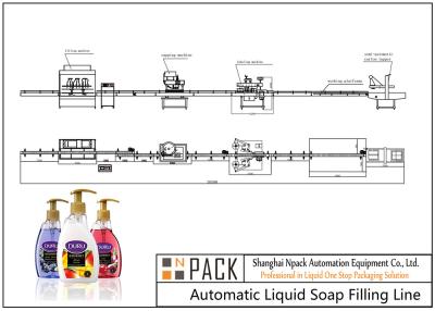 China Food Npack PLC Control Line Automatic Liquid Soap Liquid Soap Filling Capping Labeling Machine for sale