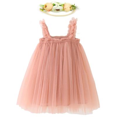 China LZH Viable Layered Dress For Toddler Baby Rainbow Tutu Princess Summer Skirt With Flower Headband for sale