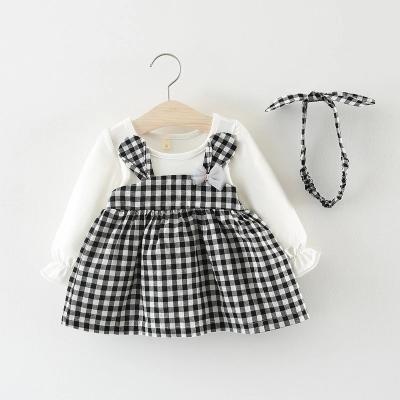 China Anti-wrinkle LZH Autumn Spring Baby Plaid Casual Princess Dresses Toddlers Girls infant dress for sale