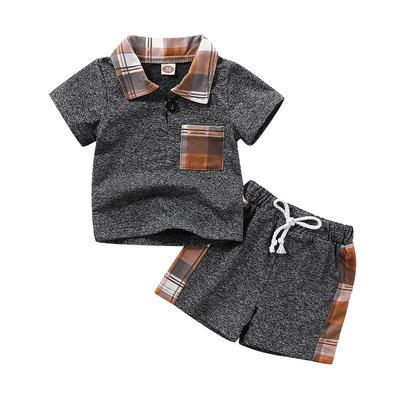 China LZH Anti-wrinkle baby boy clothing tops sleeveless t-shirt and toddler boy outfit summer short set clothes for sale