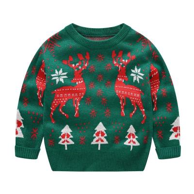 China Christmas Viable Children's LZH Sweater New Year Toddler Girls Cartoon Knitted Sweater Kids Print Pullover for sale