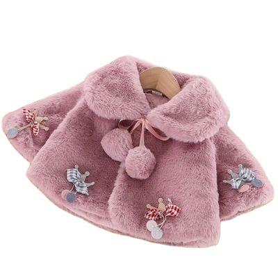 China LZH Viable Babies Jacket For Kids Cute Warm Outerwear Coat Baby Princess Fur Cloak Christmas Infant Jacket for sale