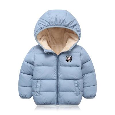 China LZH Kids Velvet Zipper Jacket Boys Letter Viable Outerwear Girls Thick Hooded Coat for sale