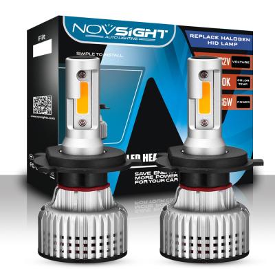 China Novsight Aviation High Power 3000k Dual Color H4 Yellow COB H11 Car Headlight Bulb C6 10000LM 72W 9005 Auto Fog Light H7 Led 6063 Fog Light for sale