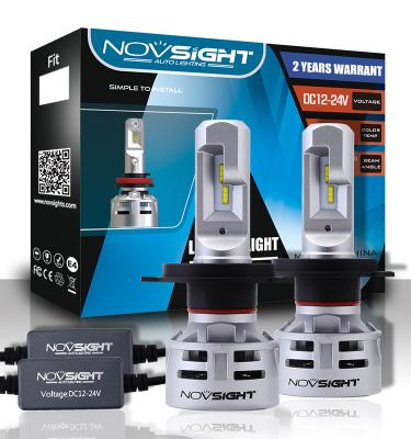 China 6063 brightest Novsight Nighteye A386-N9 10000lumen 60w auto car radiator aluminum led headlight bulbs car light h4 h7 h11 headlight bulbs for sale