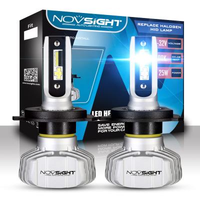 China Novsight A500-N15 led headlight bulb H4 10000LM h7 h11 h13 universal car automobile led lighting system h4 CSP led headlight fanless universal for sale