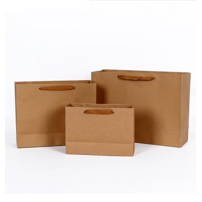 China Recyclable Fashion Kraft Paper Shopping Bag Recyclable Gift Bag Custom Logo Design For Packaging for sale