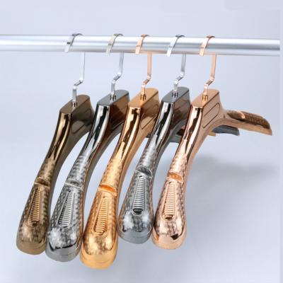 China Modern High Quality Mens Suit Silver Plated Plastic Hanger for sale