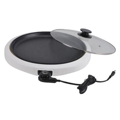 China Non-stick Outdoor Round Electric Indoor Grill Drying Easy-To-Clean Removable &detachable Dish, with Tempered Glass Lid for sale