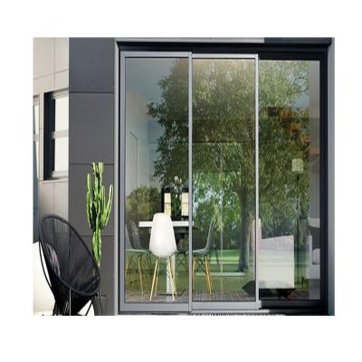 China Slim Aluminum Glass Aluminum Sliding Door Narrow View Design Door Sound Insulation Saga Yard Swing Door for sale