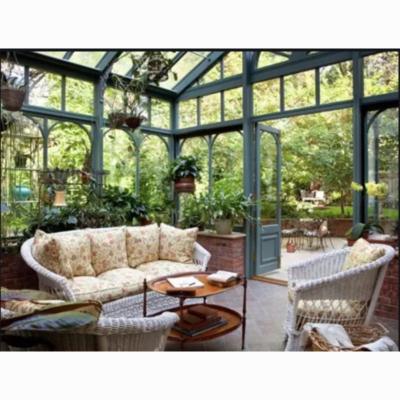 China Modern Saga Glass 4 Season Solarium Garden Greenhouses Conservative Sunroom Design For Sale for sale