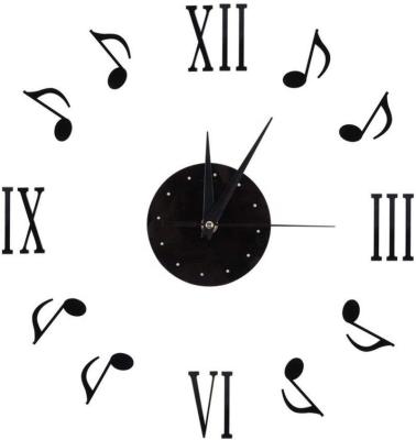 China Unique Roman Numerals Vinyl DIY Antique Wooden Color Notes Musical Style Ideas Clocks Stickers for sale