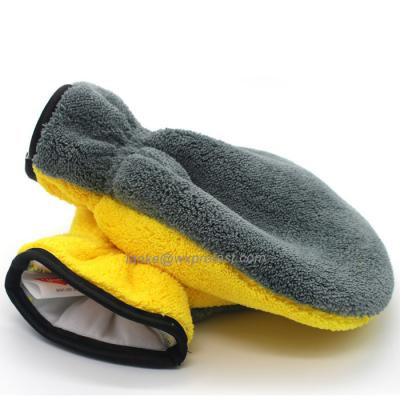 China Multifunctional Side Dusting Glove Automobile Wash Mitt Slime Shape Car Wash Mitt Microfiber Cleaning Detailing Dual Dual for sale