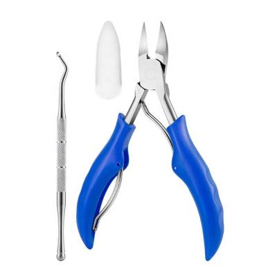 China Durable Thick Ingrown Nails Nail Clippers Nipper Toe Nail Cutters Olecranon Nail Cuticle Trimmer Cuticle Pusher Set for sale