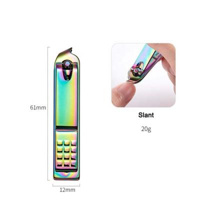 China Best Durable Factory Price Slope Nail Clippers Rainbow Color Stainless Steel Nail File Trimmer Cutter and Cuticle Nipper and Supplier for sale