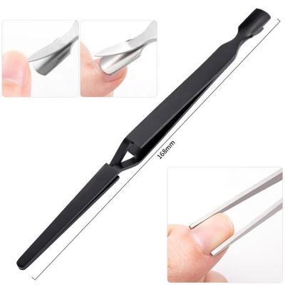 China Factory Promotion Durable Manicure Tweezers Multifunctional Nail Art Tools Rhinestones Decoration Picking Clip Pliers for sale