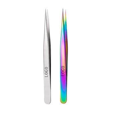 China Wholesale Custom Logo Custom Private Label Lash Eyelash Extension Tweezers Peacock 1# Stainless Steel Clip Durable Eyelash Tweezers for sale