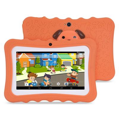 China Anti-dust 2021 New 7 Inch Children's Android Educational Learning Kids Tablet PC With Silicon Case Holder for sale