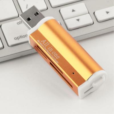 China IUSB Pro All In One Usb 2.0 Tf SD Ms Mmc Flash Memory Card Reader Aluminum Alloy Smart Card Reader for sale