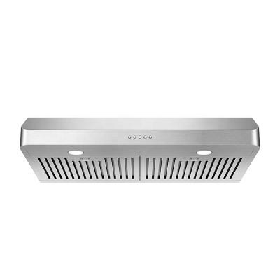 China 430 Commercial Stainless Steel 0.45mm Thickness Under Cabinet Used Slim Range Kitchen Hood for sale