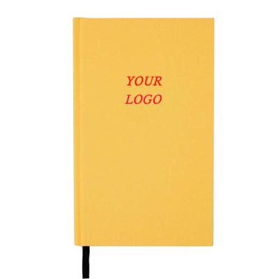 China Printed Customizable Yellow Canvas Journal A5 Size With Custom Logo Journal For Gift Or Promotion for sale