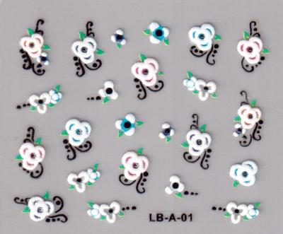 China Mini Cute Self Adhesive Flower Nail Art Sticker / Decals LB-A Series for sale