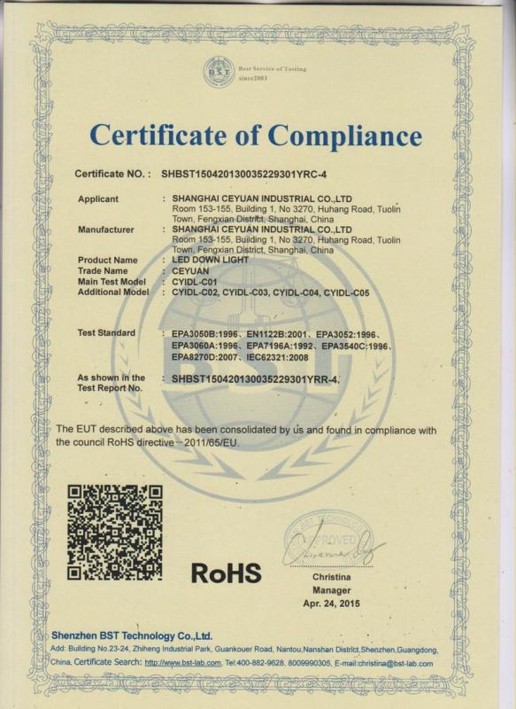 RoHS - Shanghai Ceyuan Industrial Co., Ltd.